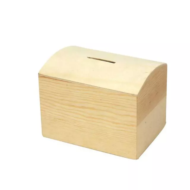 Pine Wooden Money Box Storage Decorate Removable Bottom Personalise 10x8x7cm