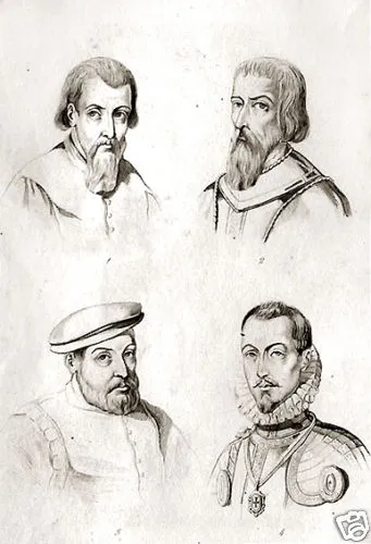 4 Könige Von Portugal Orig.-Stahlstich 1846 Reyes Reis Rei João Sebastião Manuel