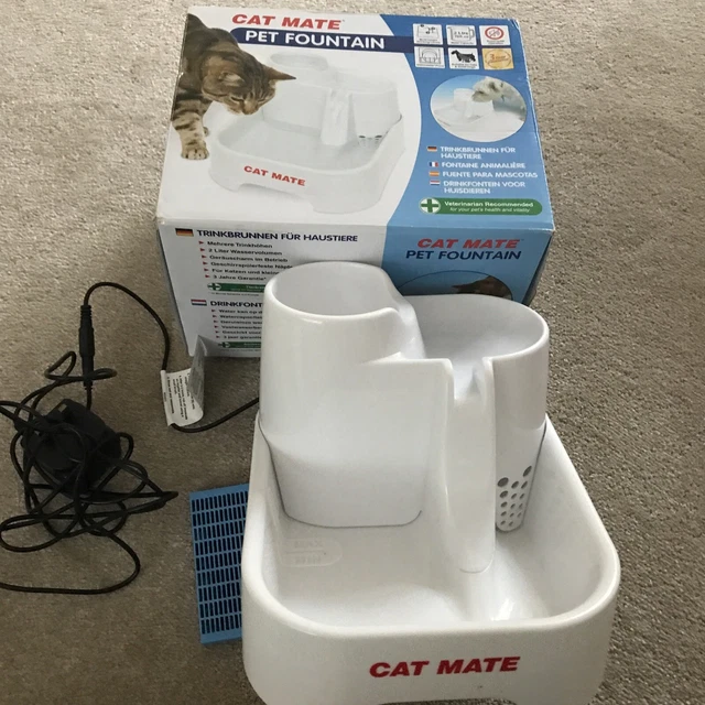 Cat Mate Pet Water Fountain for Cats and Small Dogs, 2 Litre Fountain Boxed