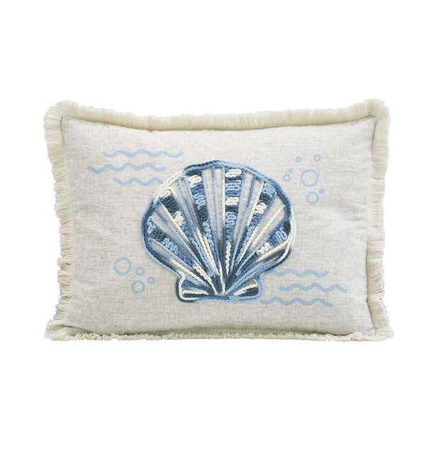 18"x13" Ocean Shell Accent Flowers Throw Pillow Under the Sea Decorative Cushion