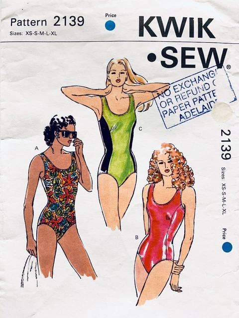 KWIK SEW PATTERN 2139 Misses One Piece Bathers Swimmers Swimsuit