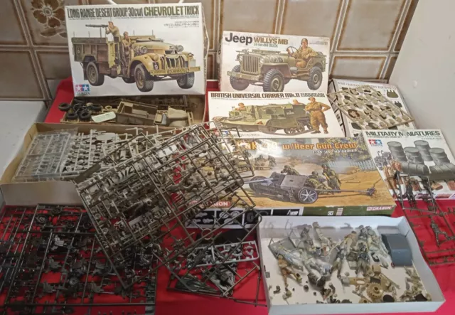 ÉNORME LOT MAQUETTE pour diorama pièces et véhicules complets 1:35 soldat  Tamiya EUR 64,00 - PicClick FR