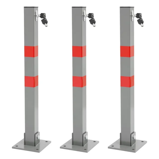 Barrière de parking rabattable standard 3 pieds avec serrure clavette