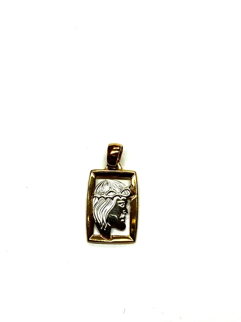 Medaglia Oro 18k Madonna 18mm Traforata Con Catena Forzata 45cm - Gioiello Prima Comunione E Donna