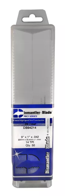 Dismantler Blade® Reciprocating Saw Blade 9" x 1" x.042" 14 TPI (50 Pack) Recip