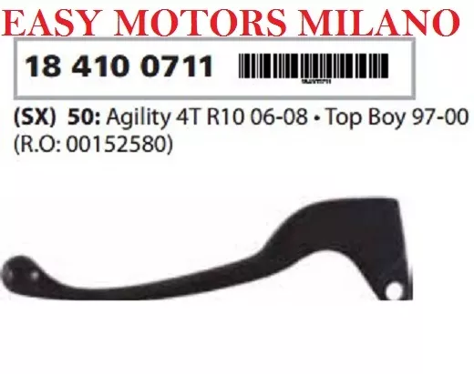 Levier de Frein Noir SX Kymco 50cc Agility 4T R10 2006-2008 / Top Boy 1997-2000