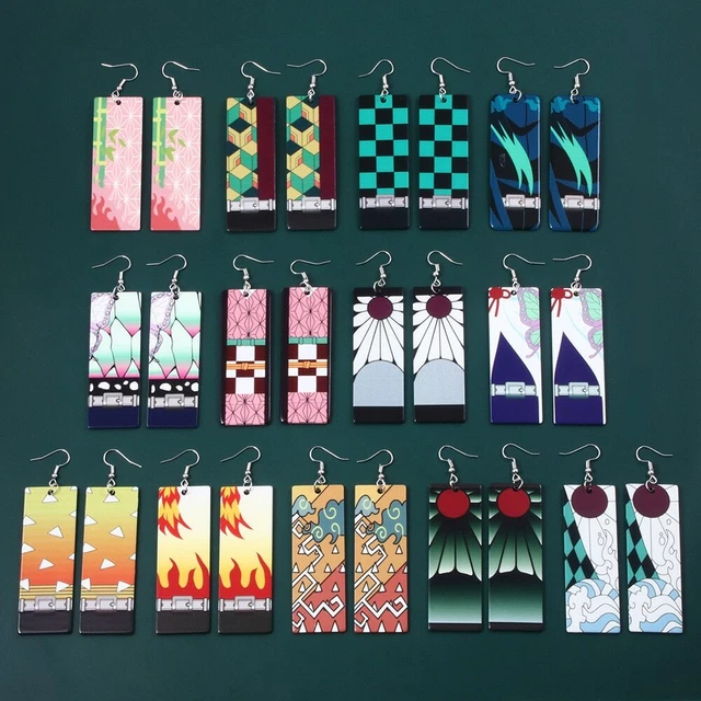 NEW DEMON SLAYER Acrylic Earrings Kimetsu no Yaiba Tanjirou Nezuko Drop ...