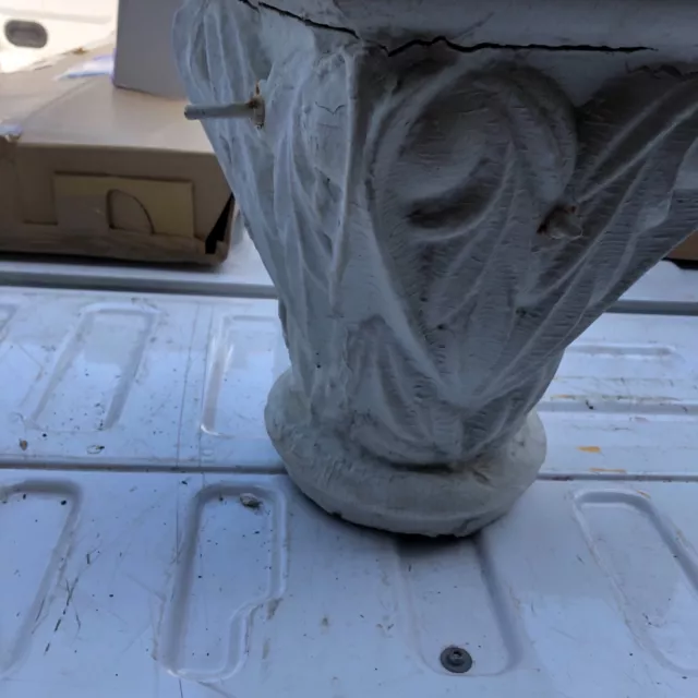 Pretty c1850 vintage hand carved wooden porch capitals 13” h 10.5” sq x 6.5” dia 8