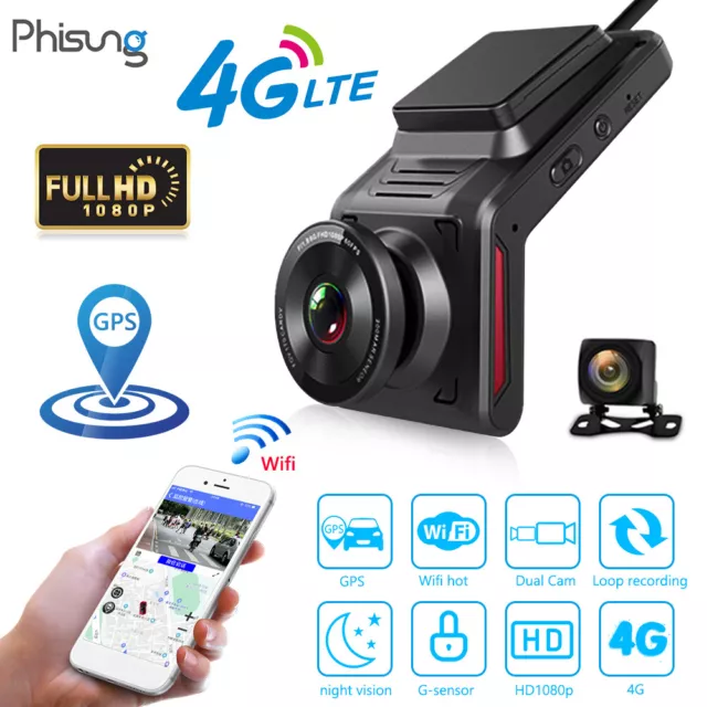 Phisung K18 4G DVR auto WiFi con GPS Full HD 1080P dash cam con telecamera di retrovisione 2