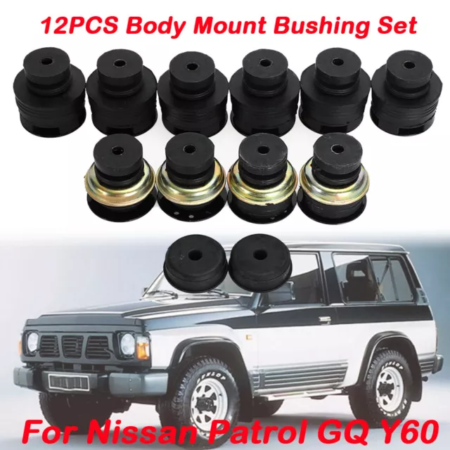 12x Body Mount Kit Bushing Set Fit For Nissan Patrol GQ Y60 LWB Wagon 9551006j00