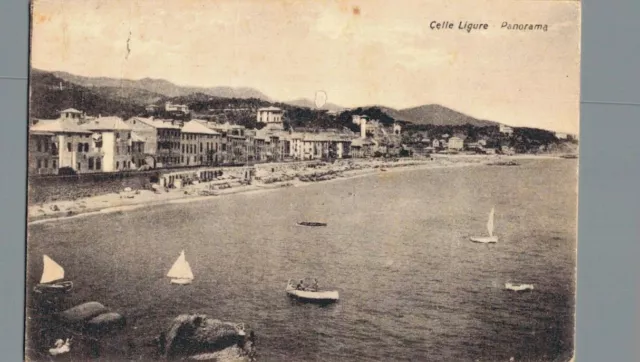 Savona Celle Ligure panorama F. piccolo  spedita franc. asp.