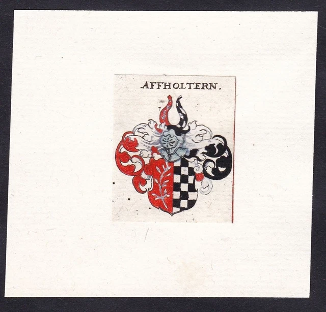 Affholtern Affoltern Escudo Abrigo De Arms Heráldica Grabado 17. Jh