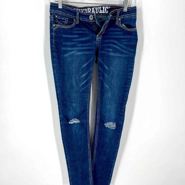 #hydraluic Lola curvy distressed womens blue jeans size 5/6 cotton vintage