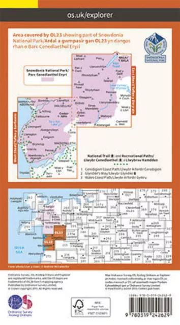 OL23 Cadair Idris Llyn Teigod Ordnance Survey Explorer Map OL 23 2