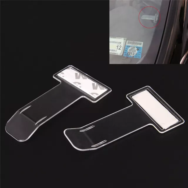 5 Pcs Portable Car Windscreen Parking Ticket Clear Permit Holder Clip Stick.b8