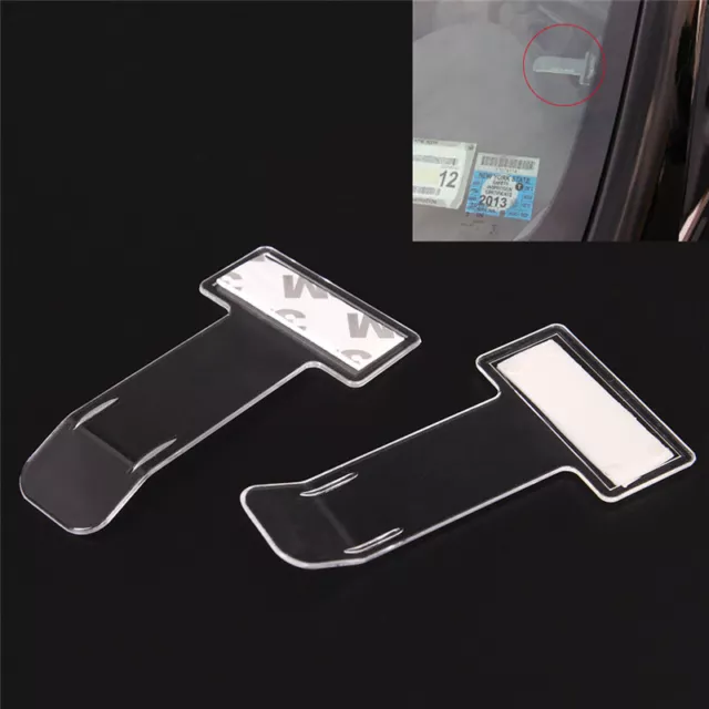 5 Pcs Portable Car Windscreen Parking Ticket Clear Permit Holder Clip Stick.pj