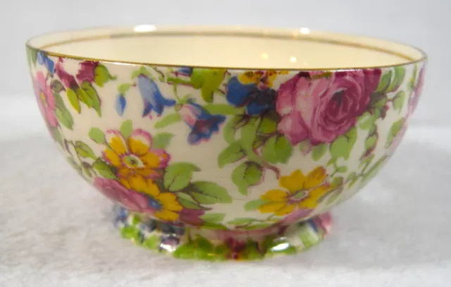 Antique Royal Winton Summertime Chintz Albans Open Sugar Bowl ENGLAND