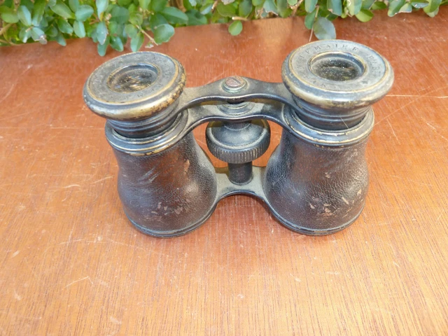 ANCIENNE PAIRE DE Jumelles d'opéra Nacre et Émail LEMAIRE (Avec étui et