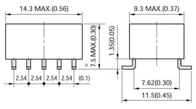 NEC Miniature Non Latching DPDT Relay 12V 1A SMD SMT EB2-12NF-L 3