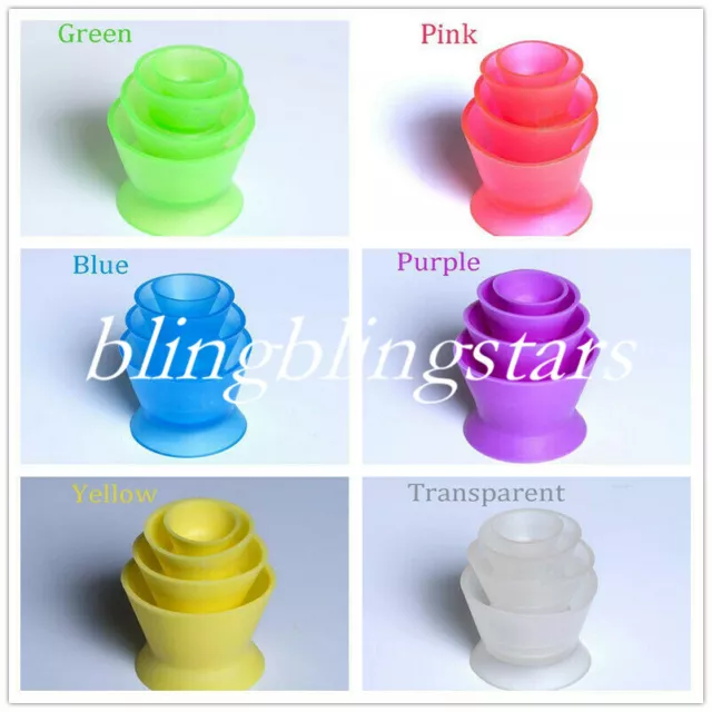 4 Pcs/Set Dental Lab Silicone Mixing Bowl Cup Silicone Rubber Mixing Bowl Color