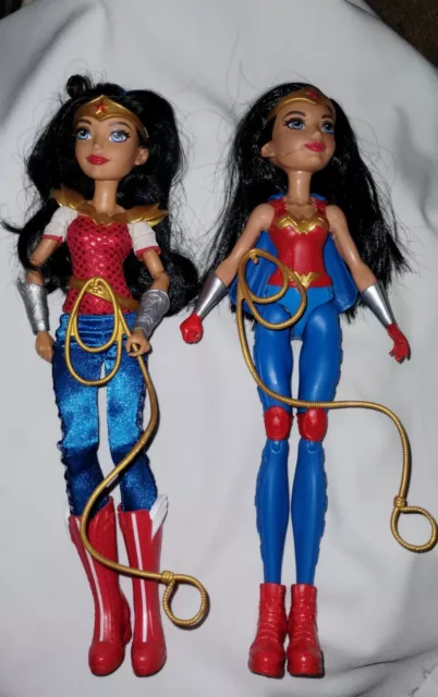Set of 2- DC SUPER HERO GIRLS WONDER WOMAN 12" POSEABLE DOLL FIGURES