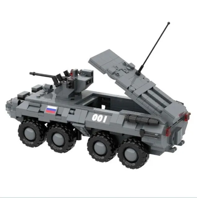 Bloque de construcción de coche blindado anfibio con ruedas BTR-80 de las...