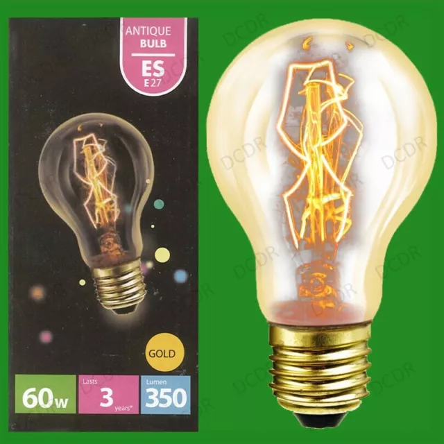 60W Antike Vintage Gold GLS Dimmbar Glühbirne Edison Schraube Es E27 Retro