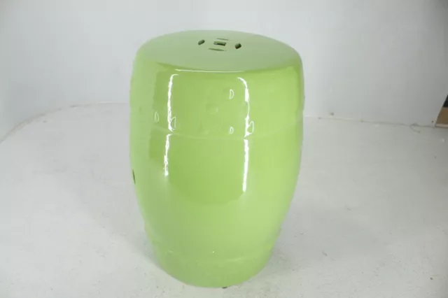 Oriental Furniture BW-GARDEN1-CEL 18In Celadon Porcelain Garden Stool High Gloss