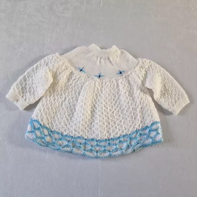 Vintage Baby Matinee Jumper | 0-3 months | White  Acrylic 60s/70s Deadstock KA69