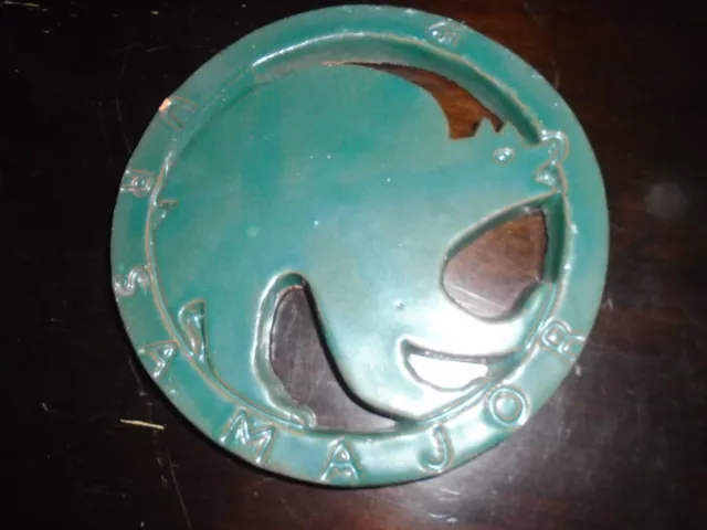 Vintage 1984 URSA/MAJOR Red Clay Art Tile- Animal- Marked on Front