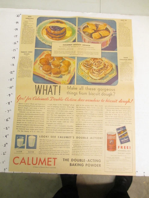 newspaper ad 1931 CALUMET baking powder recipe book biscuit pie roll AW FULL