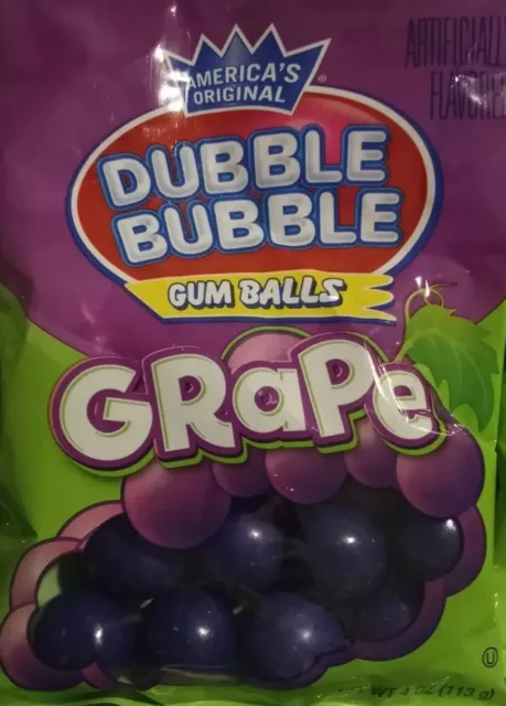 DUBBLE BUBBLE GRAPE Gum Balls 8 bags - 4 oz. ea. x 8 $34.00 - PicClick