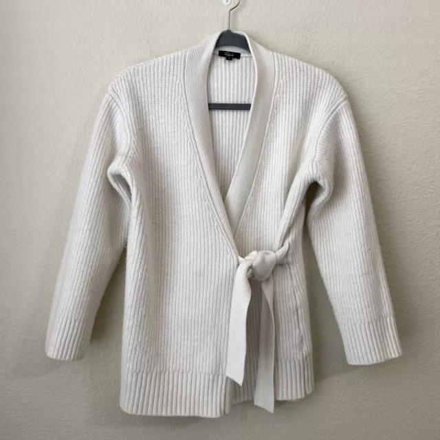 Rails Cardigan Womens Small Nora Merino Wool & Cashmere Blend Belted Cream