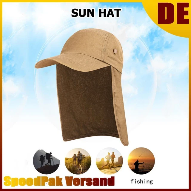 ❥ enjoymentlin Unisex Fischerhut Sonnenblende Kappe Sonnenschutz mit Ohrenklappe