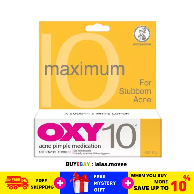 OXY 10 Traitement de l'acné et des boutons Force maximale 25g X 2 tubes