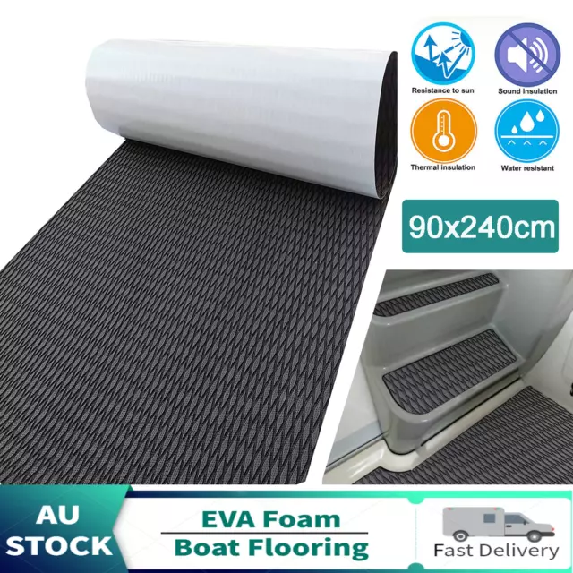 Black Dots Boat Decking Flooring Sheet EVA Foam Marine Faux Teak Nonskid Carpet