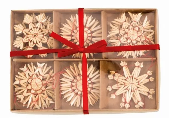 12 festliche Strohsterne Weihnachtsbaum Christbaumschmuck Weihnachten - 5856