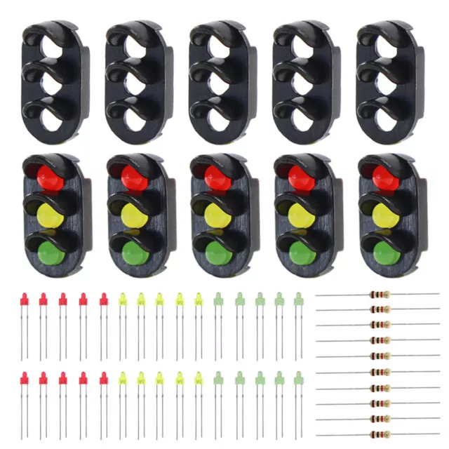 10 sets Target Faces With 3-LEDs for 1:150 Railway Signal N Z Scale 3 Aspects