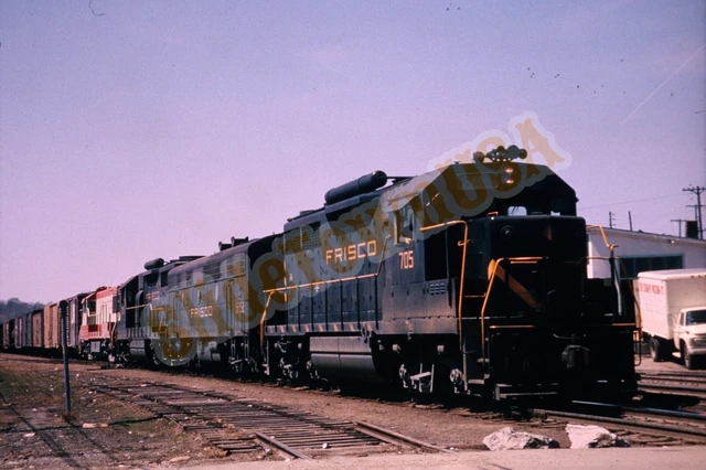 Vtg 1965 Duplicate Train Slide 705 Frisco Engine Kansas City MO X8C067
