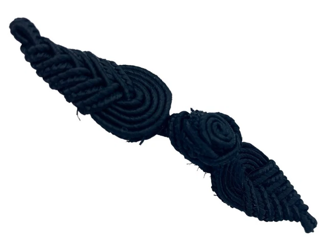 Alamaro Piccolo Nero Cordoncino Soutache Macramè Passamaneria Nero Cm 8,5x1,8 VD
