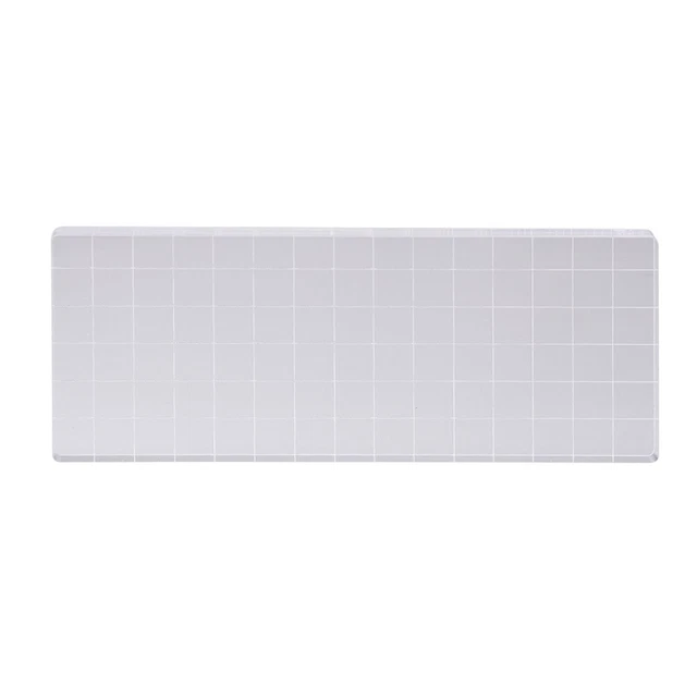 Acryl Stempelblock Klar Stanzwerkzeug Set mit Gitterlinie Handwerk (6x15cm)