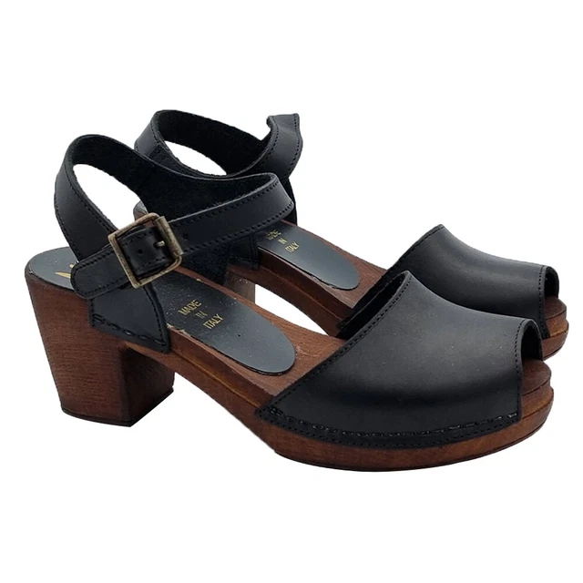 Sandales Suédois Noir en Cuir Open Toe - MY287 NERO