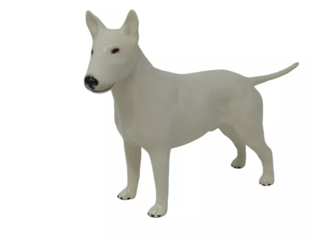 Beswick White English Bull Terrier Porcelain England Romany Rhinestone RARE