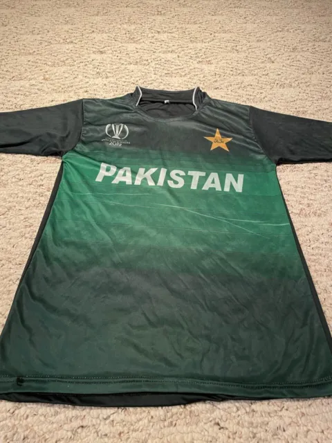 Youth Cricket green Sports T Shirt Jersey Pakistan M world cup England wales2019