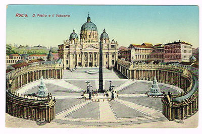 Vintage Postcard Italy 1910 ca. ROMA ROME ST PETER CATHEDRAL S PIETRO CATTEDRAL