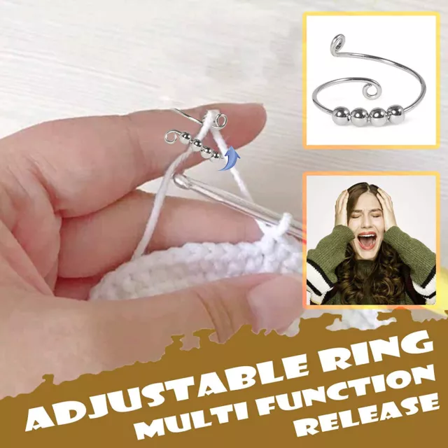 Adjustable Bead Ring Knitting Open Loop Crochet Loop Knitting Sewing Accessory Y