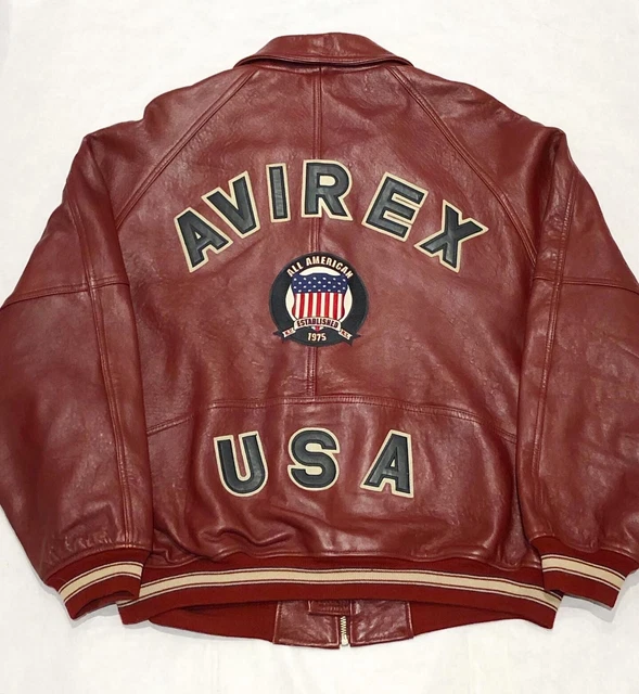 burgundy avirex jacket