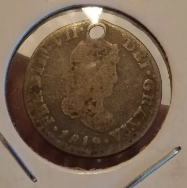 1819 Mexico 1 Real Jj Silver Coin