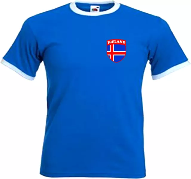 Iceland Icelandic Íslenska Retro Style National Football Team T-shirt -All Sizes