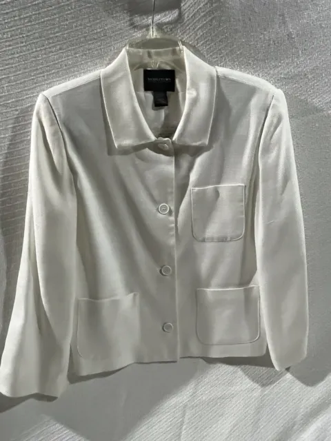 Bridgetown Collections Women’s White Button Down Blazer Size 10